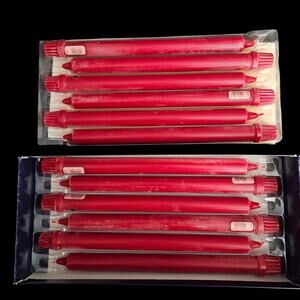 Colonial Candle 12 Classic Taper Candles Cranberry Red Open Box